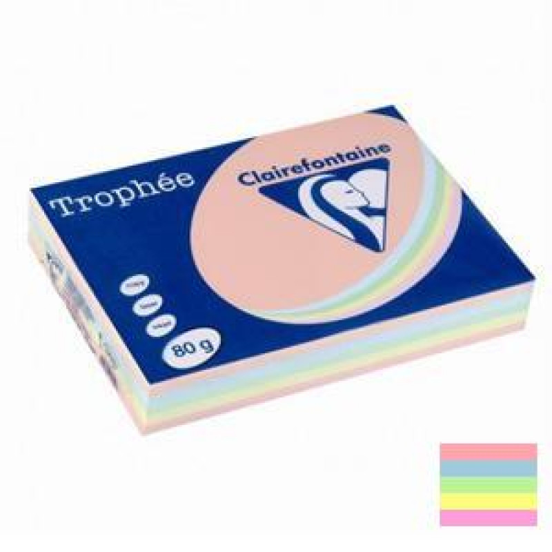 TR Papīrs Trophee asorti/pasteļ.A4/80g/500l