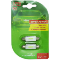 Autoduals B2-9Spuldzes LED C5W 1 COBx4 chips 41mm, baltas, 2gab,Canbus
