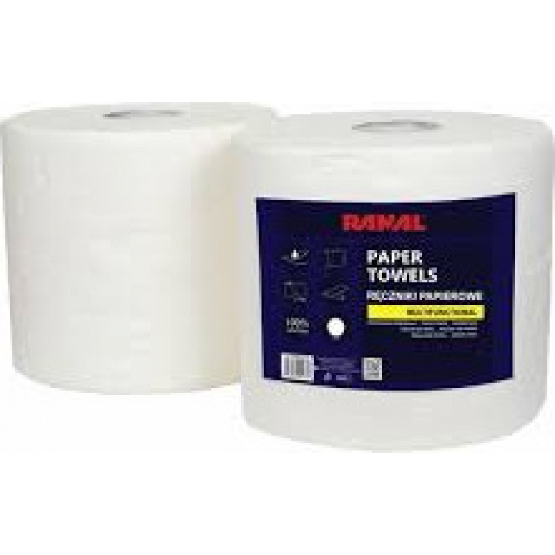 Ranal papīra dvielis, balts, 2 kārtas, 700 loksnes