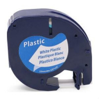 Marķ lente DYMO LetraTag 12mmx4m, melns/balts,  ekviv. 85508