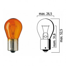 Flosser Autolampa  24V 21W BA15s, oranža