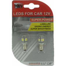 Autoduals B2-9 Autolampas LED BA9s, 5SMD, baltas, 2gab