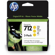 Hewlett-Packard HP Ink No.712 Yellow tri-pack (3ED79A)