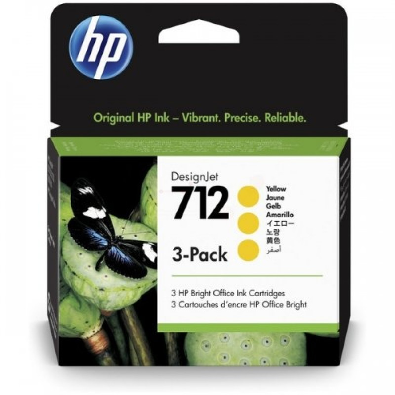 Hewlett-Packard HP Ink No.712 Yellow tri-pack (3ED79A)