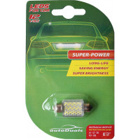 Autoduals B2-9 Autolampas LED SV8.5 36mm, 27SMD, 3D baltas, 1gab