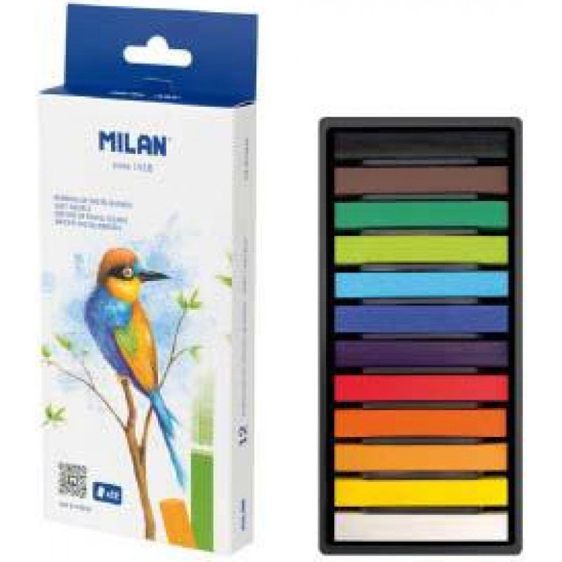 Pastelkrītiņi SOFT PASTELS 12 krāsas,  Milan