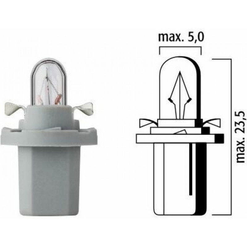 Flosser Autolampa  24V 1.2W BAX10d, pelēks cokols