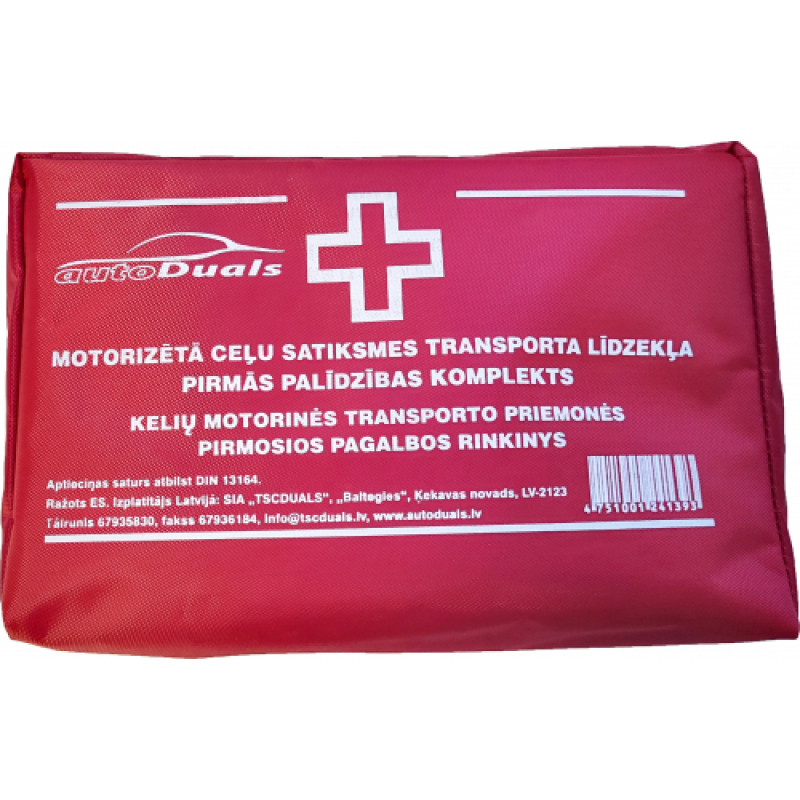 B-7 Pirmās palīdzības aptieciņa automašīnām, somiņā