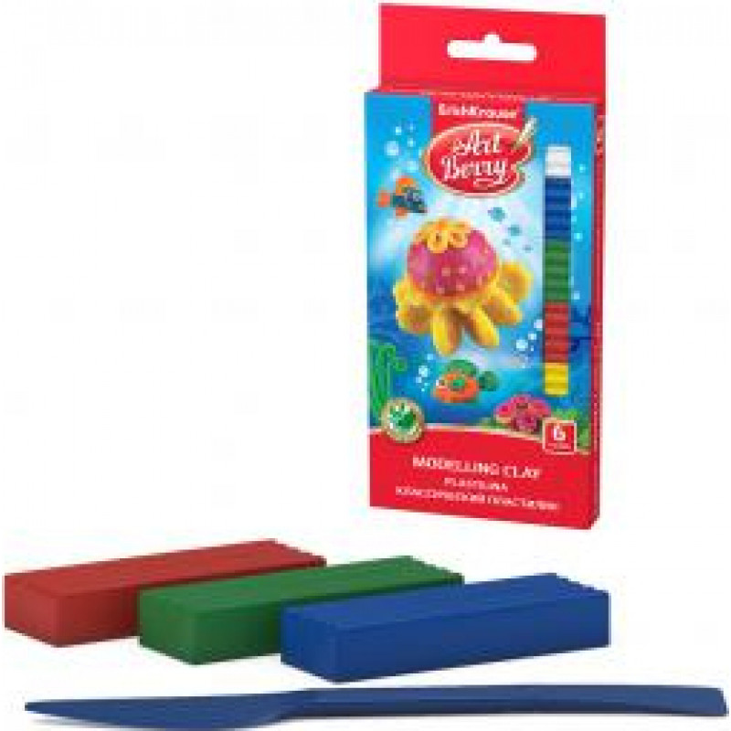 Plastilīns 6 krāsas ArtBerry Aloe Vera 108gr