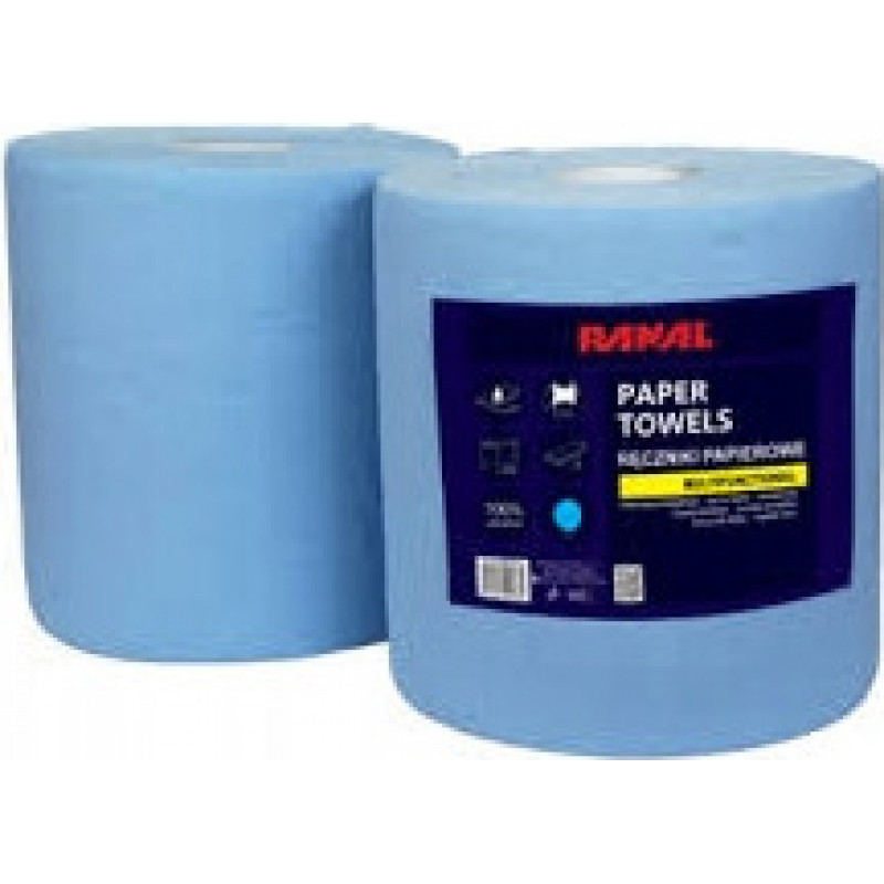 Ranal papīra dvielis, zils, 3 kārtas, 500 loksnes