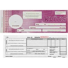 Darījumu apliecinošās kvītis 1/4A4 paškopējošas,  25 kompl.