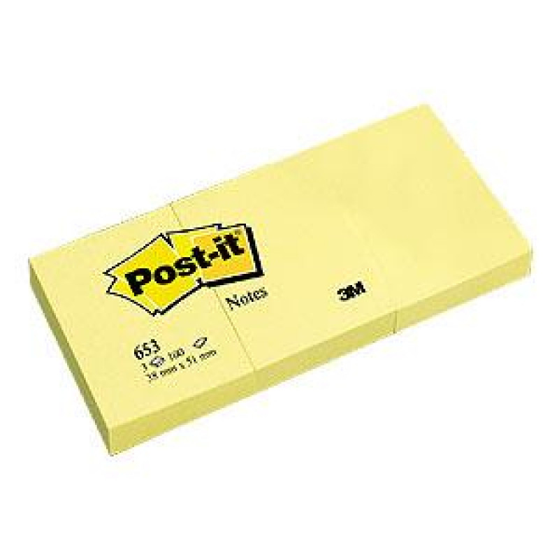 3M Līmlapiņas 3M Post-it 38x51mm/100l. dzeltenas 3gab.