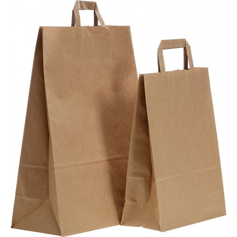 Papīra maisiņš FLAT 260x140x360 mm, brūns.