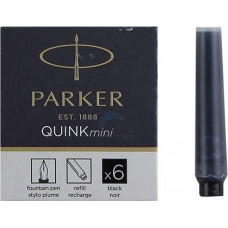 Tintes kapsulas PARKER, īsas, melna tinte, 6 gab/kastītē