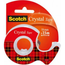 3M Scotch Crystal caurspīdīga līmlente 19 mm x 7,5 ar turētāju