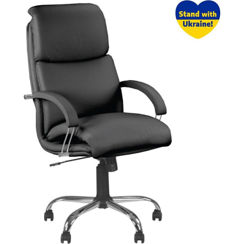 Biroja krēsls NOWY STYL NADIR STEEL Chrome (comfort), melna āda SP-A