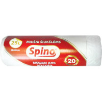 Atkritumu maisi SPINO, tilpums 60 L, 15 gab., 15 mkr, HDPE, 64 x 84 cm, baltā krāsā ( Gab. x 2 )