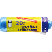 Atkritumu maisi ALFENA, tilpums 20 L, 20 gab., 9 mkr, zili, HDPE, 45 x 50 cm ( Gab. x 4 )