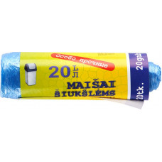 Atkritumu maisi ALFENA, tilpums 20 L, 20 gab., 9 mkr, zili, HDPE, 45 x 50 cm ( Gab. x 4 )