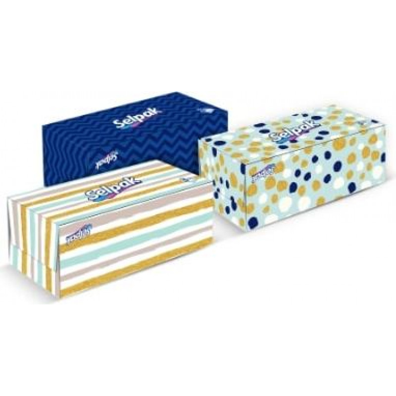 Kosmētiskās salvetes SELPAK Maxi, 3 sl., 100 salvetes, baltā krāsā ( Gab. x 2 )