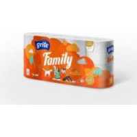 Tualetes papīrs Grite Family 8 ruļļi, 3 slāņu,  150 loksnes, 18.75m ( Gab. x 2 )