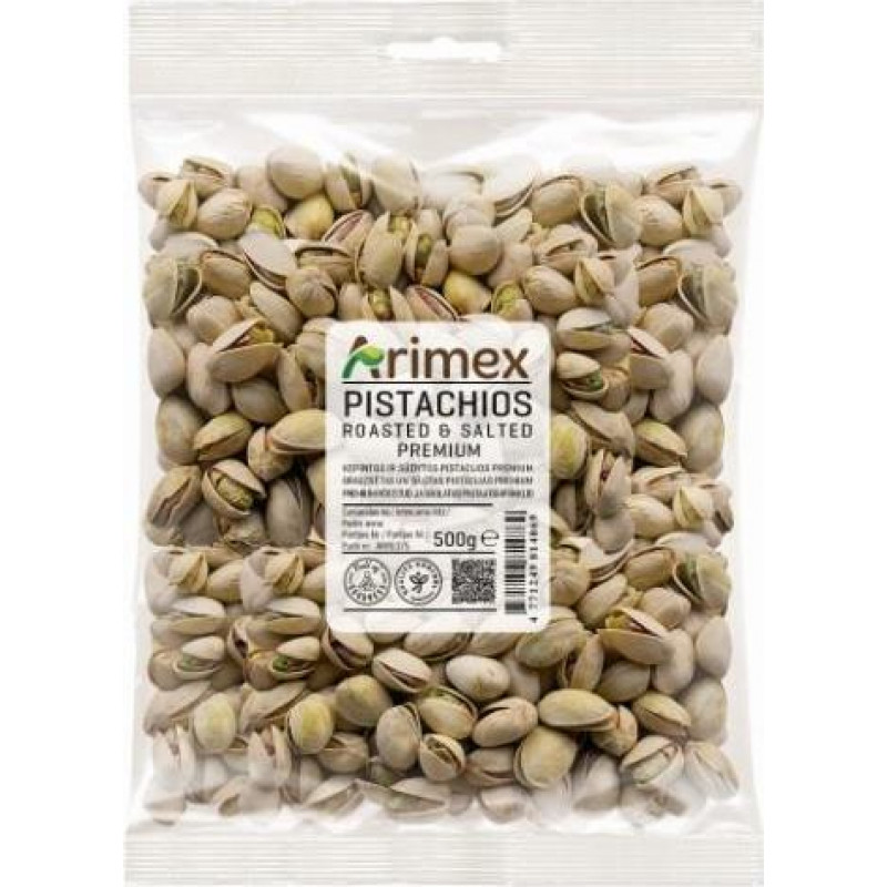 Pistācijas ARIMEX, grauzdētas un sālītas, 500g