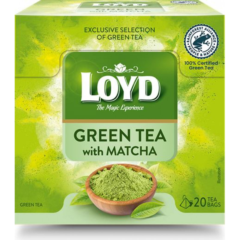 Zaļā tēja LOYD Green Matcha, 20 x 1,5g ( Gab. x 2 )