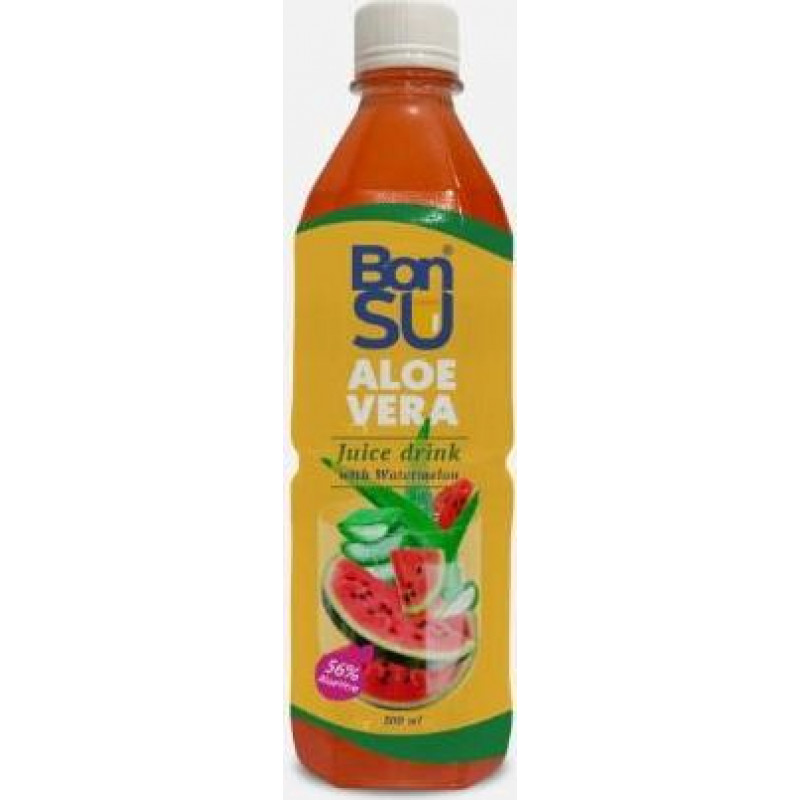 Bonsu Aloe Vera un arbūzu sulas dzēriens ar alvejas mīkstumu (56%) BONSU, 500ml, PET (DEP) ( Gab. x 2 )