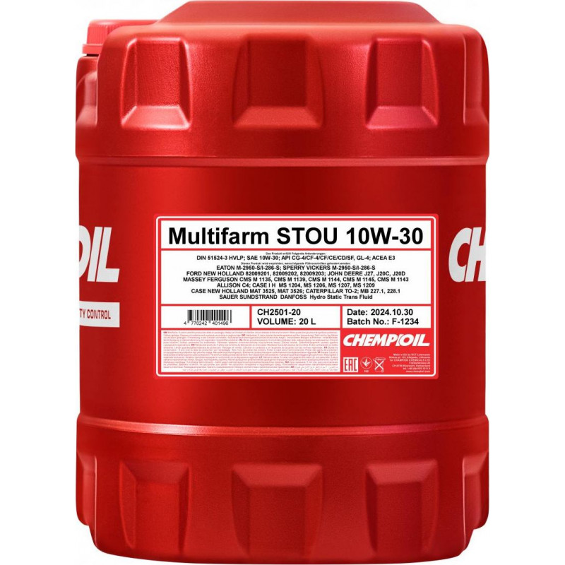 CHEMPIOIL Eļļa Multifarm STOU 10W-30 20L