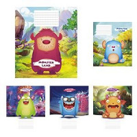 Burtnīca 12 lapas,  līniju,  Monster land,  kartona vāks