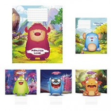 Burtnīca 12 lapas,  līniju,  Monster land,  kartona vāks