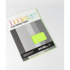 Krāsains papīrs IMAGE COLORACTION, A4, 80 gsm, 50 loksnes, RIO / NEON GREEN