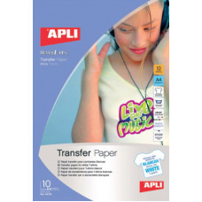 Papīrs APLI 'T-shirt transfer', 10 lapas, baltajam audumam