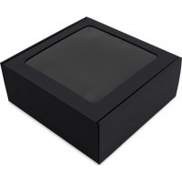 Superbox Dāvanu kaste ar logu, melna, liela kvadrātveida ( Gab. x 5 )