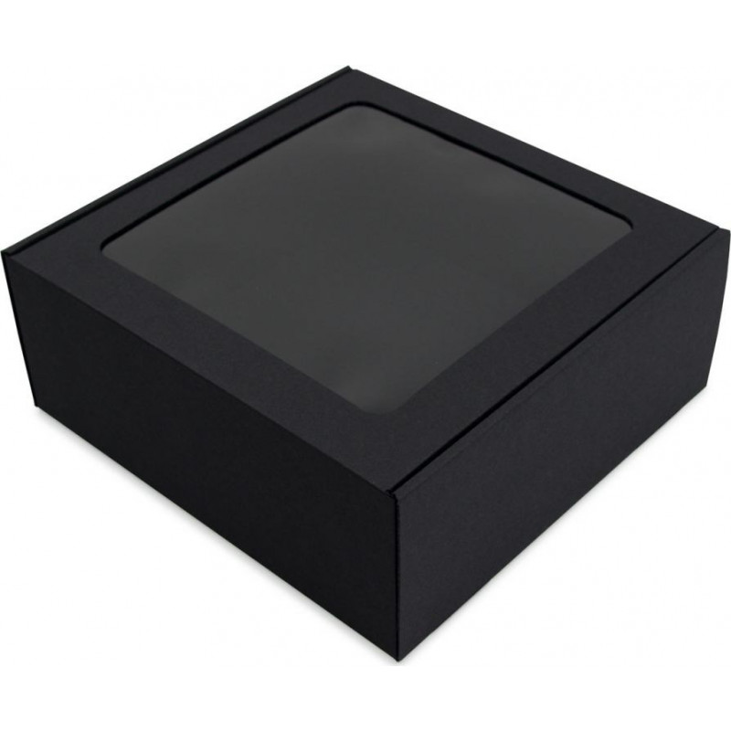 Superbox Dāvanu kaste ar logu, melna, liela kvadrātveida ( Gab. x 5 )
