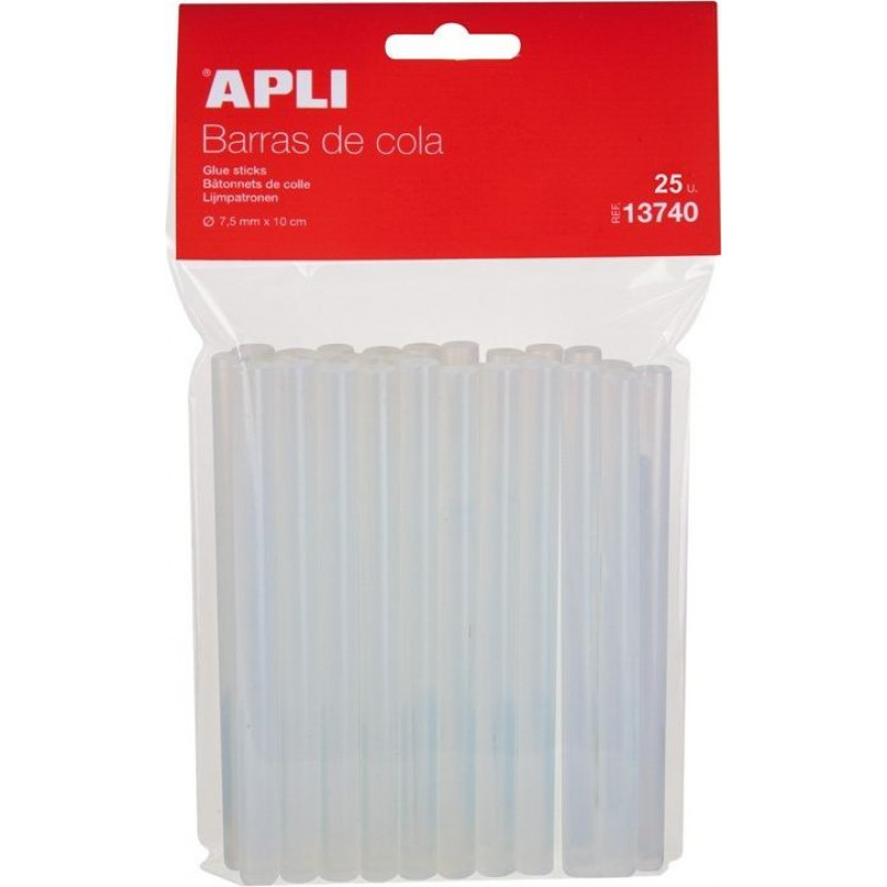 Karstās līmes stienīši APLI līmes pistolei 7.5mm x 10cm, baltas, (25gab.)