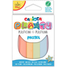 Plastilīns CARIOCA, 6 dažādas pasteļkrāsas, 100 g