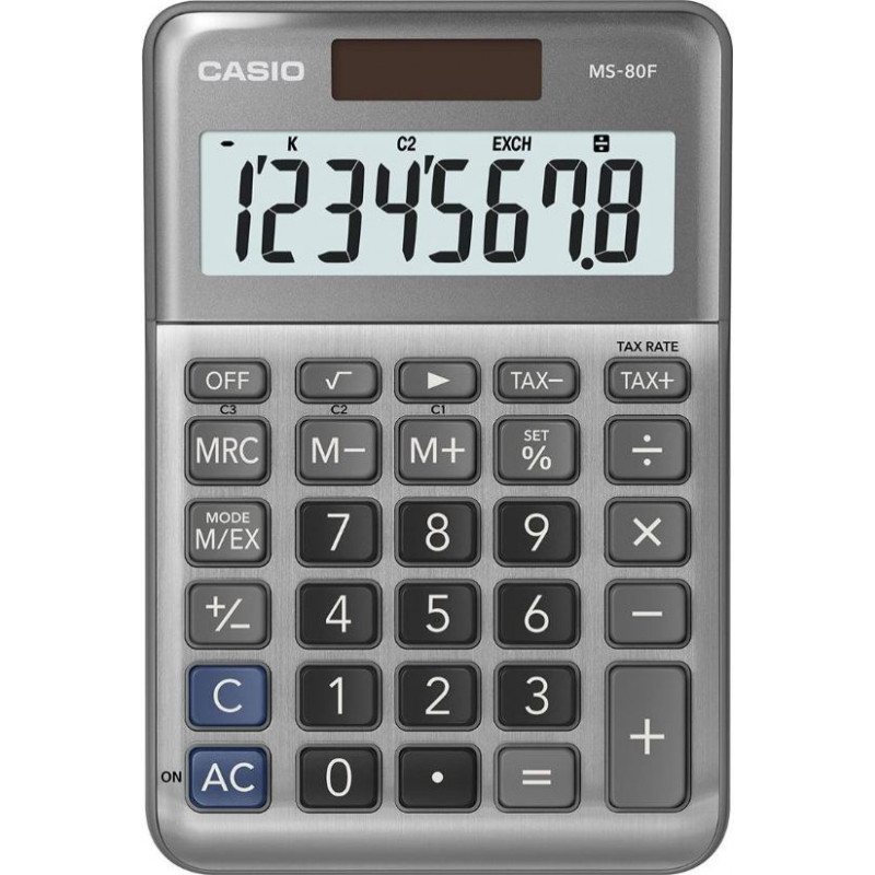 Elektroniskais kalkulators CASIO MS-80F, metāla priekšējā plāksne