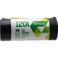 Atkritumu maisi SORTEX, tilpums 120 L, 10 gab., 35 mkr, melni, LDPE, 70 x 100 cm ( Gab. x 2 )