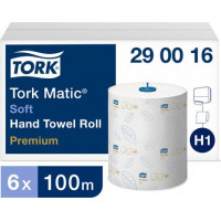Roku dvieļu rullis TORK Premium Matic Extra Soft , 2 sl., 408 lapas rullī, 21 cm x 100 m, baltā krāsā ( Gab. x 6 )