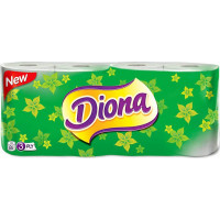 Tualetes papīrs GRUINE DIONA, 3 sl., 140 lapiņas rullī, baltā krāsā, 8 gab./iepak. ( Iepak. x 2 )