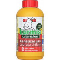 Granulēts līdzeklis kanalizācijas cauruļu aizsērējumu tīrīšanai KURMIS, 500g ( Gab. x 2 )