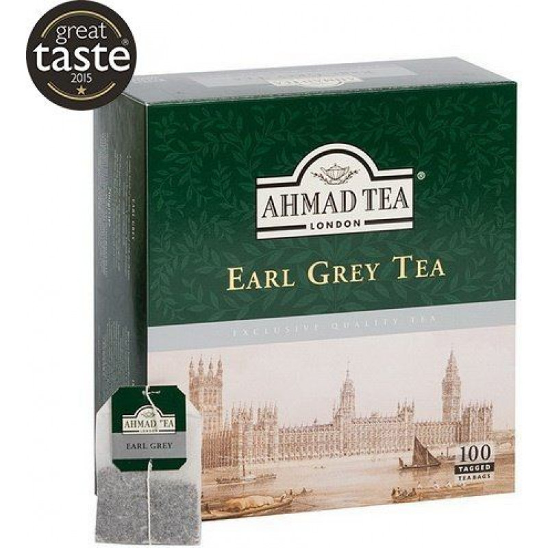 Melnā tēja AHMAD EARL GREY, 100 maisiņi x 2 g paciņā