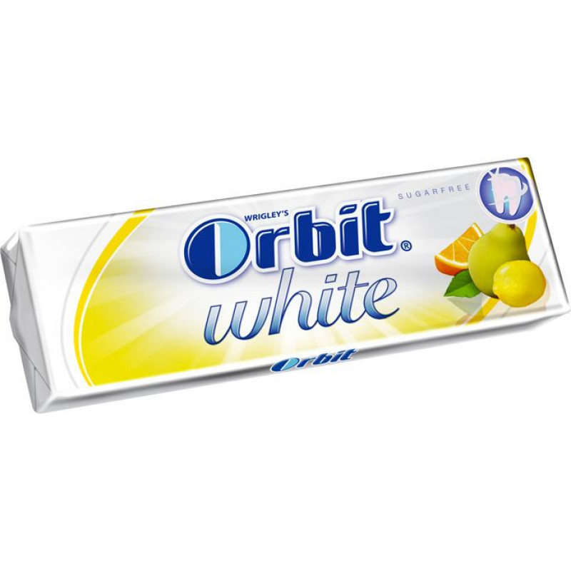 Košļājamā gumija ORBIT WHITE FRUIT, 14 g ( Gab. x 5 )