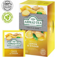 Zāļu tēja AHMAD Alu LEMON & GINGER, 20 maisiņi x 2 g paciņā