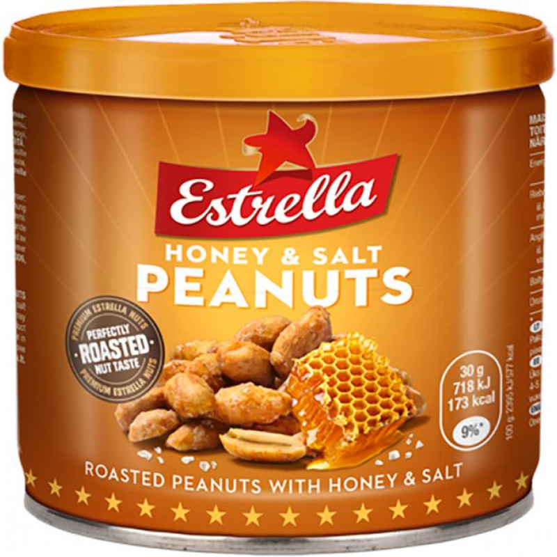 Zemesrieksti sālīti ar medu ESTRELLA, metālā bundžā, 140 g ( Gab. x 2 )