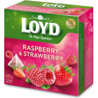 Augļu tēja LOYD Pyramids ar aveņu un zemeņu garšu, 50x2 g