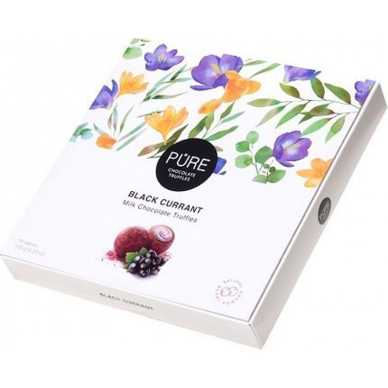 Piena šokolādes trifeles ar upeņu pildījumu ''16'' 120g, PURE CHOCOLATE