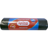 Atkritumu maisi SPINO, tilpums 60 L, 15 gab., 12 mkr, HDPE, 64 x 84 cm, melnā krāsā ( Gab. x 2 )