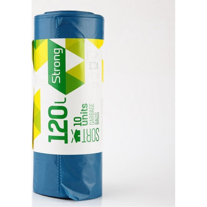 Atkritumu maisi SORTEX, 120l, 35mk, 100x70cm, zili, 10gab